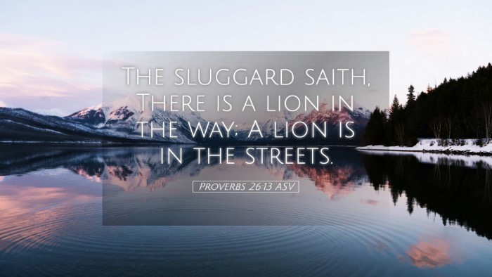 Picture 05 - Proverbs 26:13 ASV Desktop Wallpaper - The sluggard saith, There is a lion in the way; A - Desktop Bible Verse Wallpaper