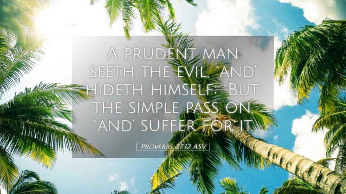 Picture 05 - Proverbs 27:12 ASV Desktop Wallpaper - A prudent man seeth the evil, `and' hideth - Desktop Bible Verse Wallpaper