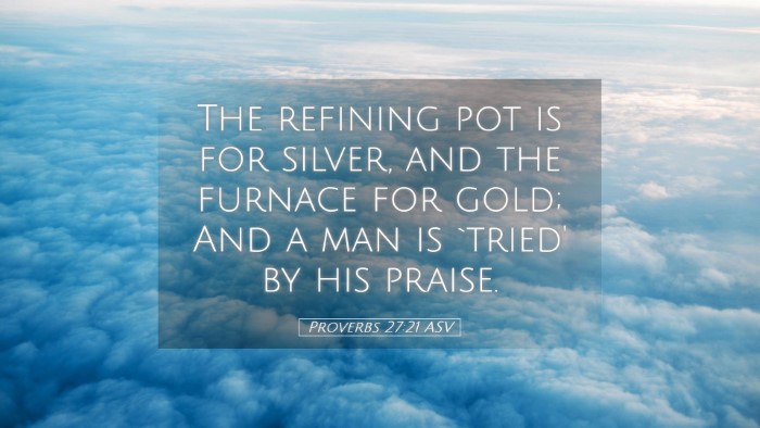 Picture 05 - Proverbs 27:21 ASV Desktop Wallpaper - The refining pot is for silver, and the furnace - Desktop Bible Verse Wallpaper