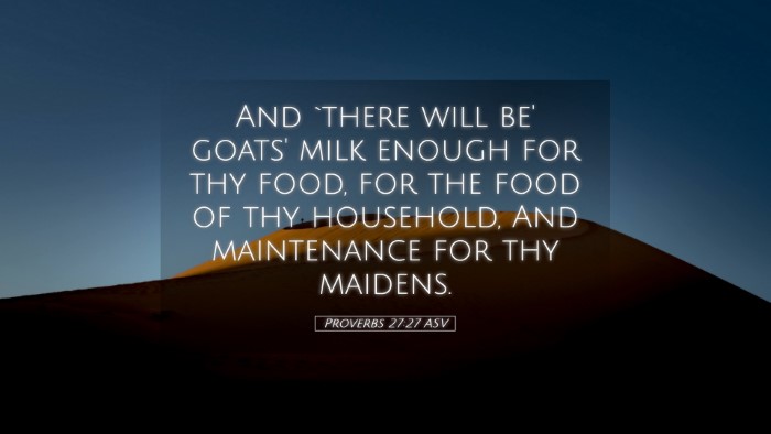 Picture 05 - Proverbs 27:27 ASV Desktop Wallpaper - And `there will be' goats' milk enough for thy - Desktop Bible Verse Wallpaper