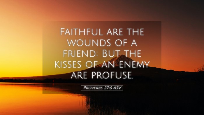 Picture 05 - Proverbs 27:6 ASV Desktop Wallpaper - Faithful are the wounds of a friend; But the - Desktop Bible Verse Wallpaper