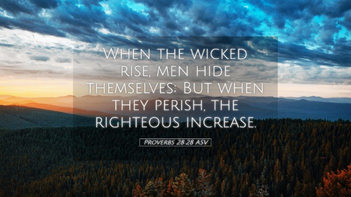 Picture 05 - Proverbs 28:28 ASV Desktop Wallpaper - When the wicked rise, men hide themselves; But - Desktop Bible Verse Wallpaper