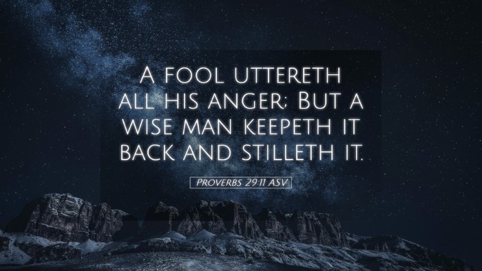 Picture 05 - Proverbs 29:11 ASV Desktop Wallpaper - A fool uttereth all his anger; But a wise man - Desktop Bible Verse Wallpaper