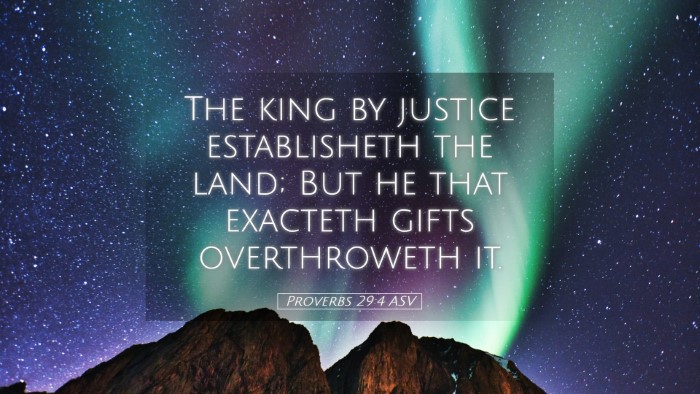 Picture 05 - Proverbs 29:4 ASV Desktop Wallpaper - The king by justice establisheth the land; But he - Desktop Bible Verse Wallpaper
