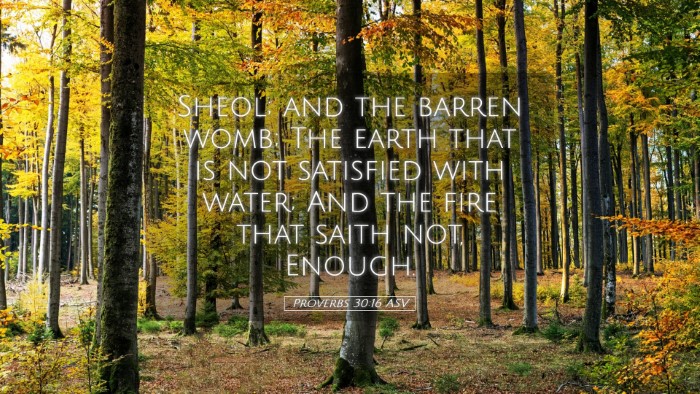 Picture 05 - Proverbs 30:16 ASV Desktop Wallpaper - Sheol; and the barren womb; The earth that is not - Desktop Bible Verse Wallpaper
