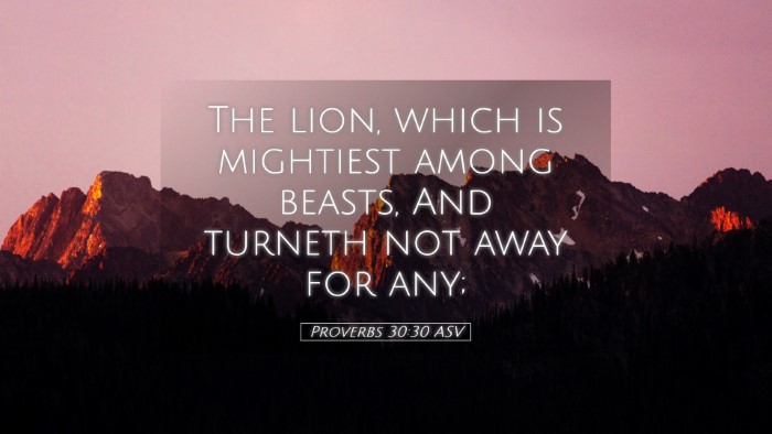 Picture 05 - Proverbs 30:30 ASV Desktop Wallpaper - The lion, which is mightiest among beasts, And - Desktop Bible Verse Wallpaper