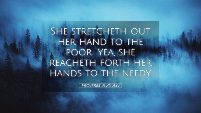 Picture 05 - Proverbs 31:20 ASV Desktop Wallpaper - She stretcheth out her hand to the poor; Yea, she - Desktop Bible Verse Wallpaper