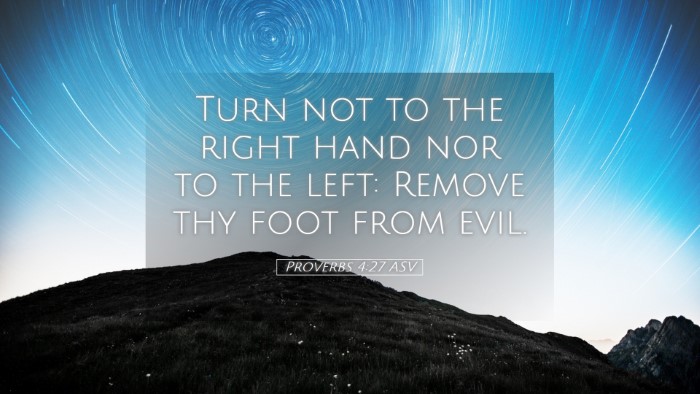 Picture 05 - Proverbs 4:27 ASV Desktop Wallpaper - Turn not to the right hand nor to the left: - Desktop Bible Verse Wallpaper