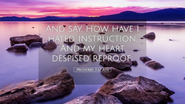 Picture 05 - Proverbs 5:12 ASV Desktop Wallpaper - And say, How have I hated instruction, And my - Desktop Bible Verse Wallpaper