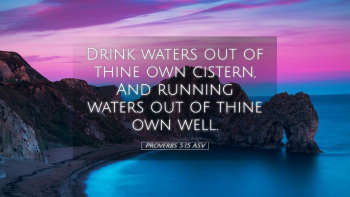 Picture 05 - Proverbs 5:15 ASV Desktop Wallpaper - Drink waters out of thine own cistern, And - Desktop Bible Verse Wallpaper