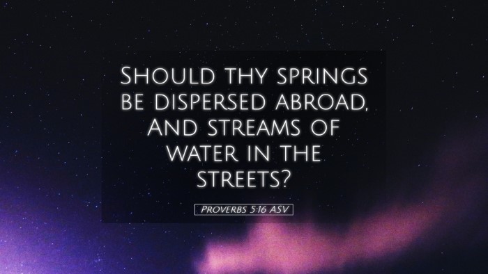Picture 05 - Proverbs 5:16 ASV Desktop Wallpaper - Should thy springs be dispersed abroad, And - Desktop Bible Verse Wallpaper