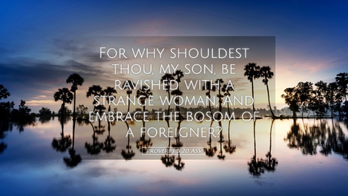 Picture 05 - Proverbs 5:20 ASV Desktop Wallpaper - For why shouldest thou, my son, be ravished with - Desktop Bible Verse Wallpaper