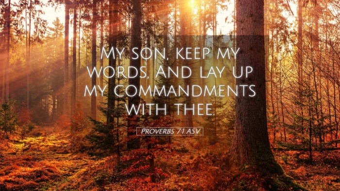 Picture 05 - Proverbs 7:1 ASV Desktop Wallpaper - My son, keep my words, And lay up my commandments - Desktop Bible Verse Wallpaper