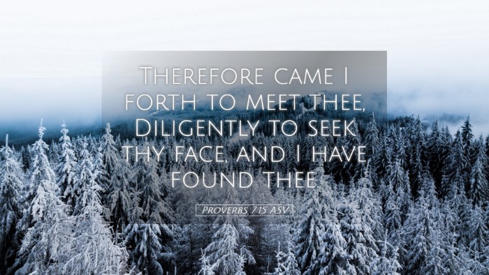 Picture 05 - Proverbs 7:15 ASV Desktop Wallpaper - Therefore came I forth to meet thee, Diligently - Desktop Bible Verse Wallpaper