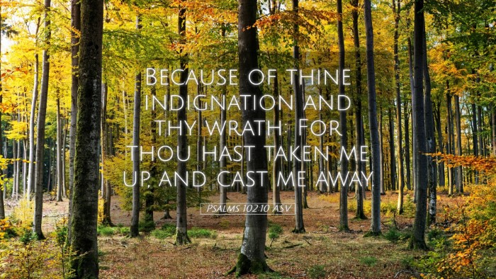 Picture 05 - Psalms 102:10 ASV Desktop Wallpaper - Because of thine indignation and thy wrath: For - Desktop Bible Verse Wallpaper