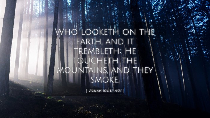 Picture 05 - Psalms 104:32 ASV Desktop Wallpaper - Who looketh on the earth, and it trembleth; He - Desktop Bible Verse Wallpaper