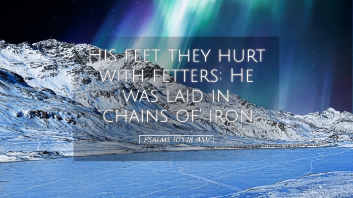 Picture 05 - Psalms 105:18 ASV Desktop Wallpaper - His feet they hurt with fetters: He was laid in - Desktop Bible Verse Wallpaper