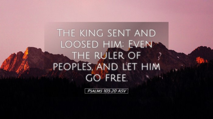 Picture 05 - Psalms 105:20 ASV Desktop Wallpaper - The king sent and loosed him; Even the ruler of - Desktop Bible Verse Wallpaper