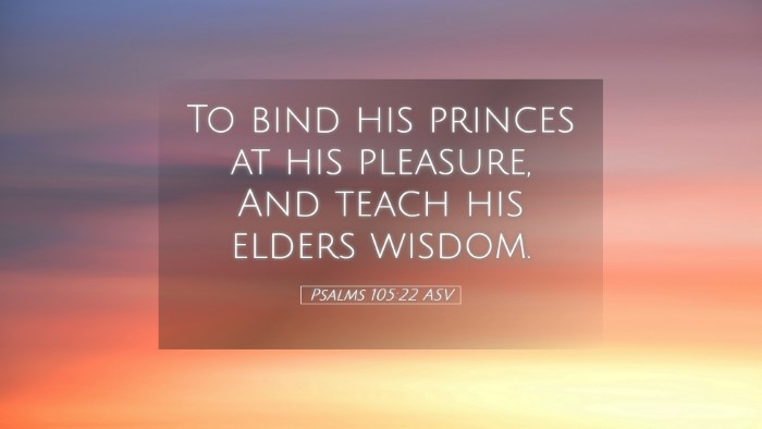 Picture 05 - Psalms 105:22 ASV Desktop Wallpaper - To bind his princes at his pleasure, And teach - Desktop Bible Verse Wallpaper