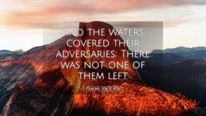 Picture 05 - Psalms 106:11 ASV Desktop Wallpaper - And the waters covered their adversaries; There - Desktop Bible Verse Wallpaper
