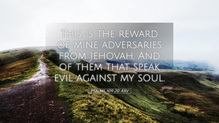 Picture 05 - Psalms 109:20 ASV Desktop Wallpaper - This is the reward of mine adversaries from - Desktop Bible Verse Wallpaper