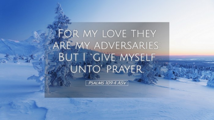Picture 05 - Psalms 109:4 ASV Desktop Wallpaper - For my love they are my adversaries: But I `give - Desktop Bible Verse Wallpaper