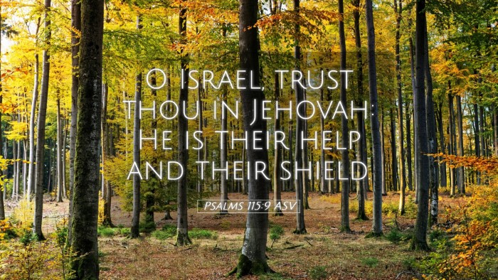 Picture 05 - Psalms 115:9 ASV Desktop Wallpaper - O Israel, trust thou in Jehovah: He is their help - Desktop Bible Verse Wallpaper
