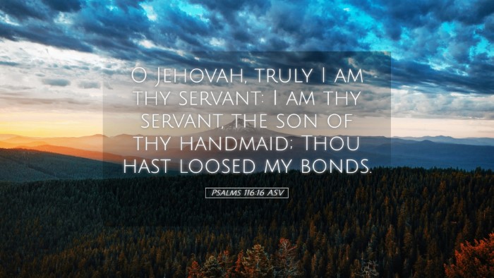 Picture 05 - Psalms 116:16 ASV Desktop Wallpaper - O Jehovah, truly I am thy servant: I am thy - Desktop Bible Verse Wallpaper