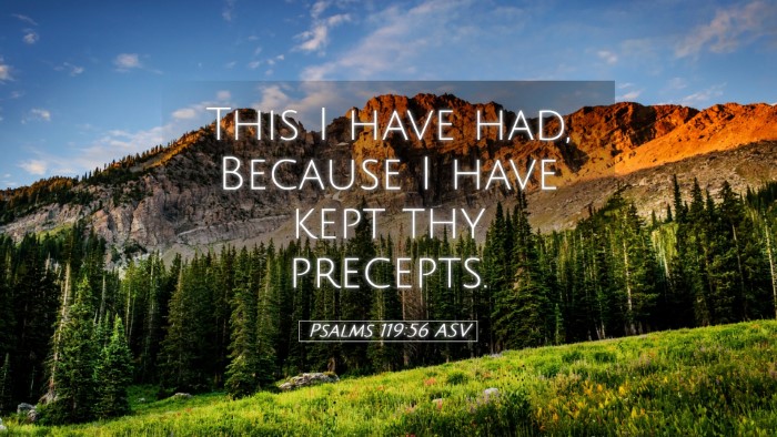 Picture 05 - Psalms 119:56 ASV Desktop Wallpaper - This I have had, Because I have kept thy - Desktop Bible Verse Wallpaper