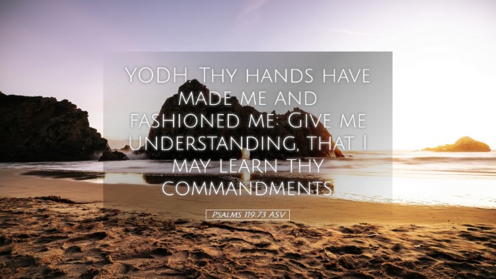 Picture 05 - Psalms 119:73 ASV Desktop Wallpaper - YODH. Thy hands have made me and fashioned me: - Desktop Bible Verse Wallpaper