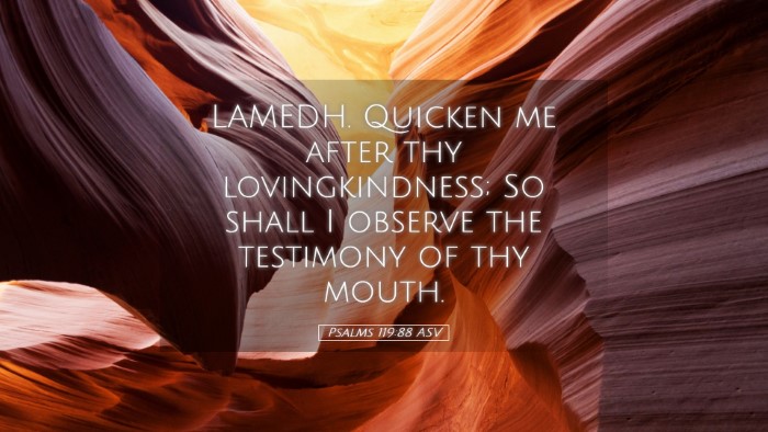 Picture 05 - Psalms 119:88 ASV Desktop Wallpaper - LAMEDH. Quicken me after thy lovingkindness; So - Desktop Bible Verse Wallpaper