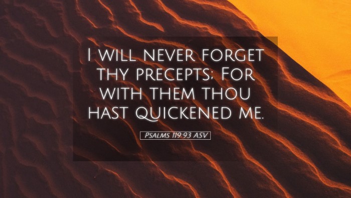 Picture 05 - Psalms 119:93 ASV Desktop Wallpaper - I will never forget thy precepts; For with them - Desktop Bible Verse Wallpaper