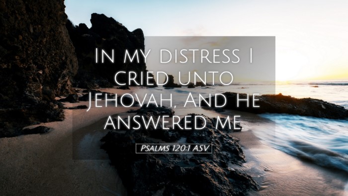 Picture 05 - Psalms 120:1 ASV Desktop Wallpaper - In my distress I cried unto Jehovah, And he - Desktop Bible Verse Wallpaper