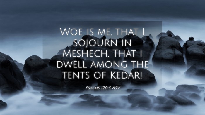 Picture 05 - Psalms 120:5 ASV Desktop Wallpaper - Woe is me, that I sojourn in Meshech, That I - Desktop Bible Verse Wallpaper