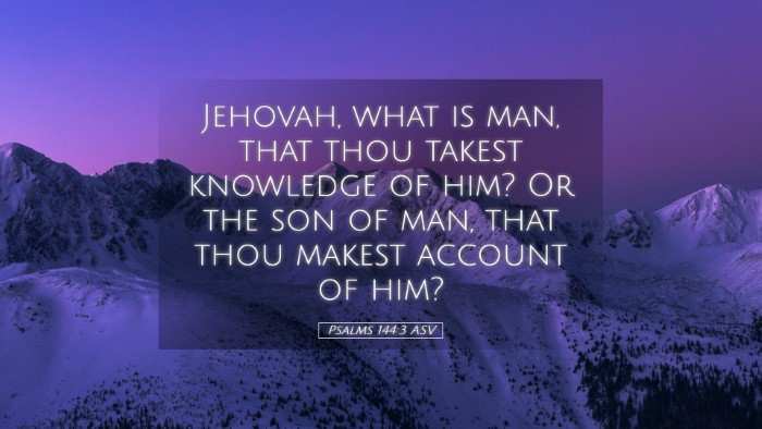 Picture 05 - Psalms 144:3 ASV Desktop Wallpaper - Jehovah, what is man, that thou takest knowledge - Desktop Bible Verse Wallpaper