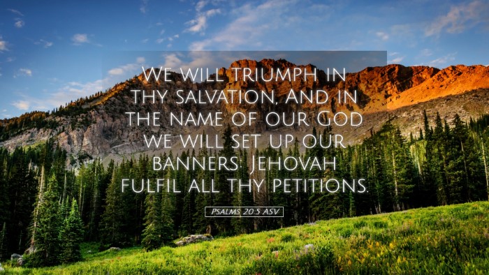 Picture 05 - Psalms 20:5 ASV Desktop Wallpaper - We will triumph in thy salvation, And in the name - Desktop Bible Verse Wallpaper
