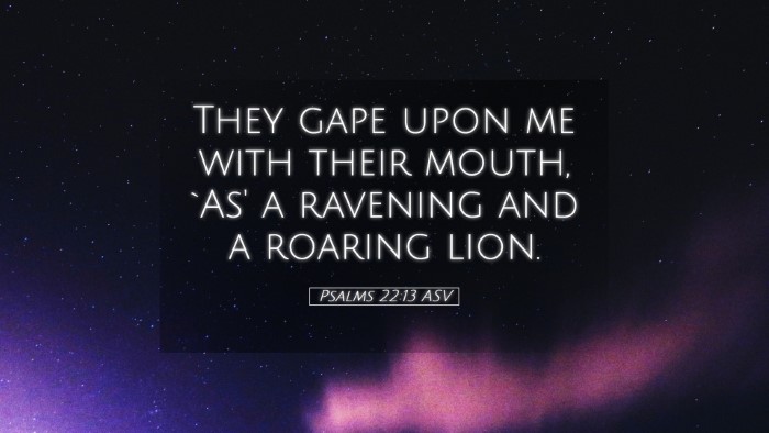 Picture 05 - Psalms 22:13 ASV Desktop Wallpaper - They gape upon me with their mouth, `As' a - Desktop Bible Verse Wallpaper