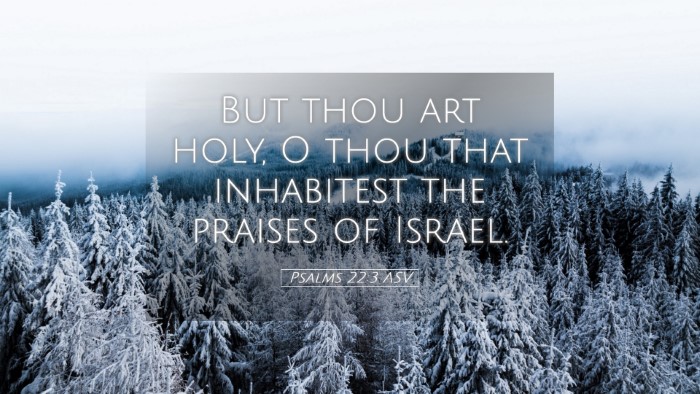 Picture 05 - Psalms 22:3 ASV Desktop Wallpaper - But thou art holy, O thou that inhabitest the - Desktop Bible Verse Wallpaper