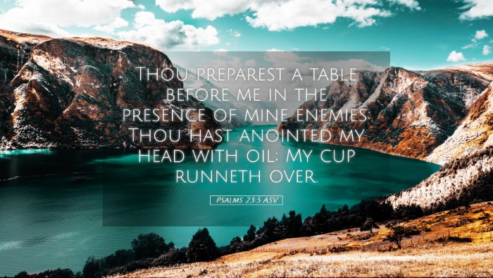 Picture 05 - Psalms 23:5 ASV Desktop Wallpaper - Thou preparest a table before me in the presence - Desktop Bible Verse Wallpaper