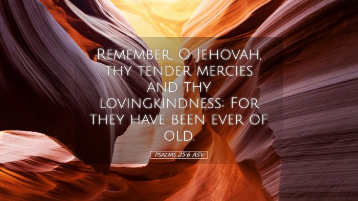 Picture 05 - Psalms 25:6 ASV Desktop Wallpaper - Remember, O Jehovah, thy tender mercies and thy - Desktop Bible Verse Wallpaper