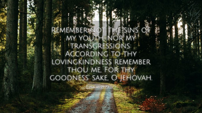 Picture 05 - Psalms 25:7 ASV Desktop Wallpaper - Remember not the sins of my youth, nor my - Desktop Bible Verse Wallpaper
