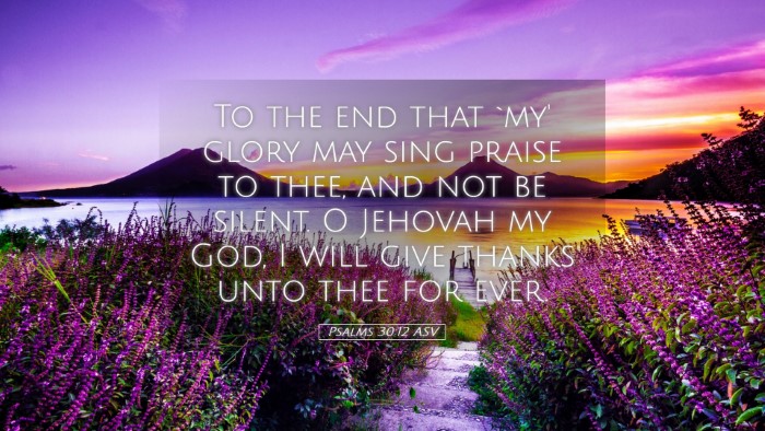 Picture 05 - Psalms 30:12 ASV Desktop Wallpaper - To the end that `my' glory may sing praise to - Desktop Bible Verse Wallpaper