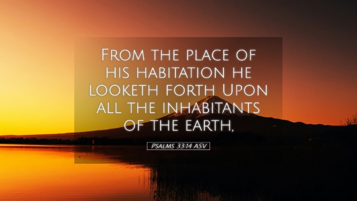 Picture 05 - Psalms 33:14 ASV Desktop Wallpaper - From the place of his habitation he looketh forth - Desktop Bible Verse Wallpaper