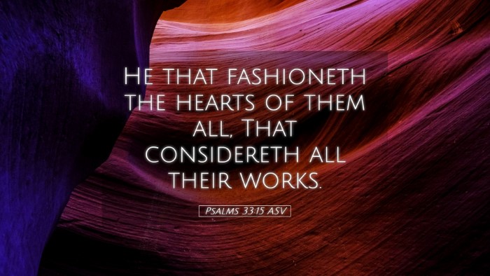Picture 05 - Psalms 33:15 ASV Desktop Wallpaper - He that fashioneth the hearts of them all, That - Desktop Bible Verse Wallpaper