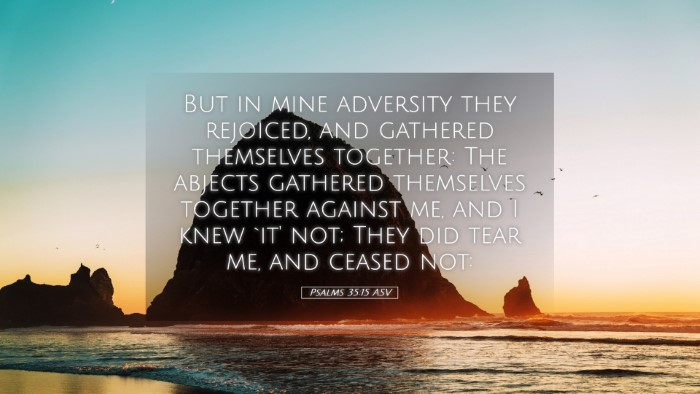 Picture 05 - Psalms 35:15 ASV Desktop Wallpaper - But in mine adversity they rejoiced, and gathered - Desktop Bible Verse Wallpaper