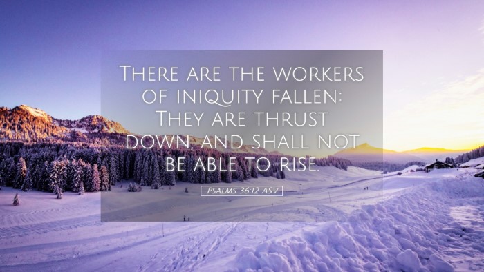 Picture 05 - Psalms 36:12 ASV Desktop Wallpaper - There are the workers of iniquity fallen: They - Desktop Bible Verse Wallpaper