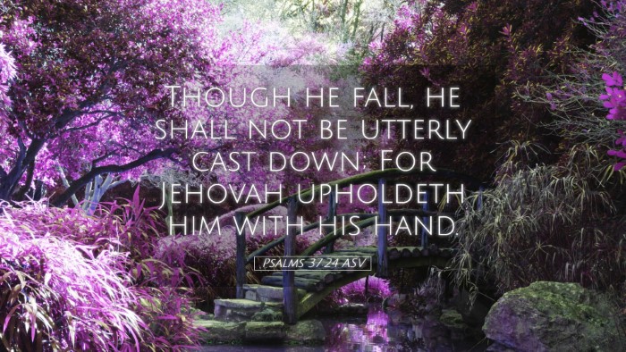 Picture 05 - Psalms 37:24 ASV Desktop Wallpaper - Though he fall, he shall not be utterly cast - Desktop Bible Verse Wallpaper
