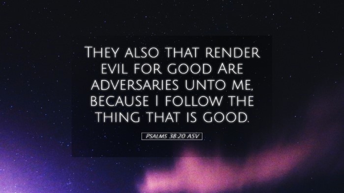 Picture 05 - Psalms 38:20 ASV Desktop Wallpaper - They also that render evil for good Are - Desktop Bible Verse Wallpaper