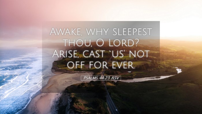 Picture 05 - Psalms 44:23 ASV Desktop Wallpaper - Awake, why sleepest thou, O Lord? Arise, cast - Desktop Bible Verse Wallpaper