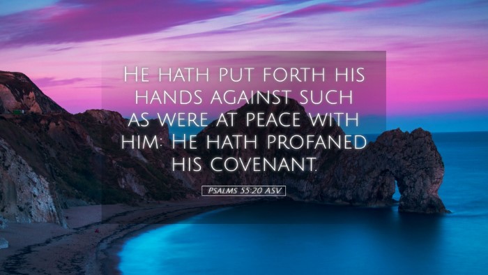 Picture 05 - Psalms 55:20 ASV Desktop Wallpaper - He hath put forth his hands against such as were - Desktop Bible Verse Wallpaper